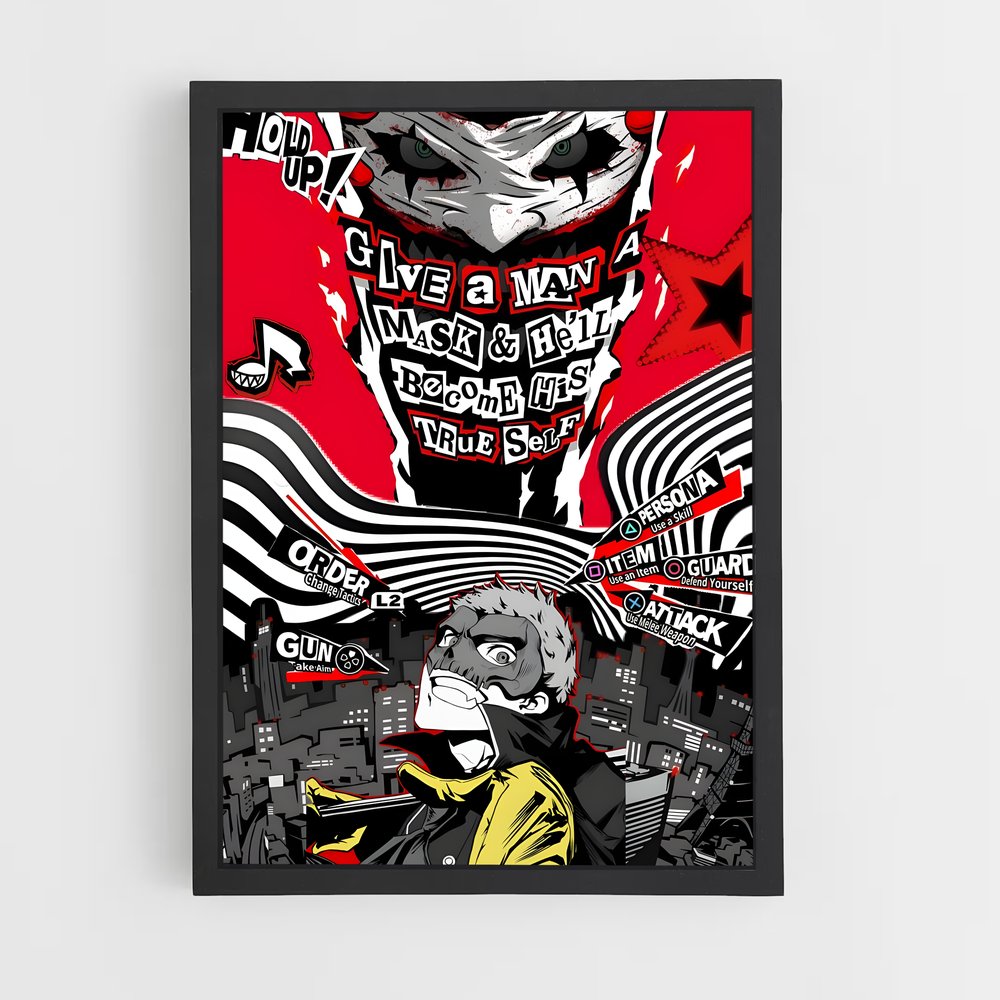 Poster Ryuji en Rouge – affiche Persona 5 (vue 2)